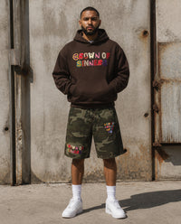 Men's Wide Leg Camo Shorts